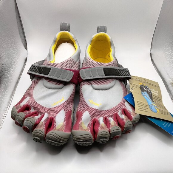VIBRAM fivefingers W3493 Womens Size 37 (6.5/7) Bikila Grey Cream Berry - Picture 2 of 7